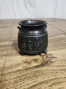 vintage hieroglyphics Small Decorative Pot Vase Jar - Picture 1 of 8