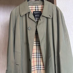 Burberrys Trench Coat Olive Green Men's #ED ZIA - Picture 1 of 5