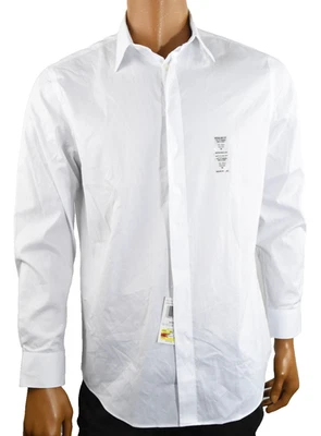 Calvin Klein Mens Dress Shirt M 15-15.5 32/33 White Covered Placket Regular Fit - Image 1 of 4