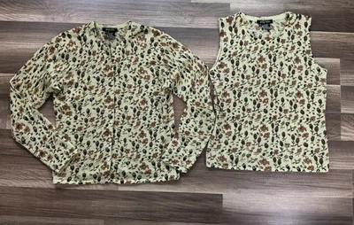 Suéter Etcetera 2 Piezas Floral Verde Menta Adornado Lana Mohair L Cottagecore Foto 1 de 4