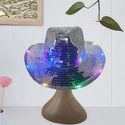 Cappello da cowboy da discoteca con luci Cappello occidentale per cosplay - Immagine 1 di 4