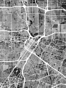 Poster - Houston Map, Modern Abstract City Streets, 4 Sizes - Picture 1 of 25