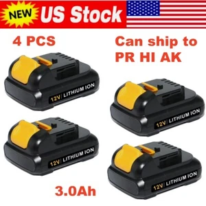 4 PCS 3.0Ah Lithium-ion Battery For Dewalt DCB124 DCB120 DCB121 DCB127 12V 36Wh - Picture 1 of 11