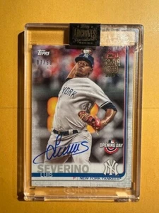 2019 TOPPS ARCHIVE OPENING DAY LUIS SEVERINO # 145 ON CARD AUTOGRAPH 7/50 - Picture 1 of 2