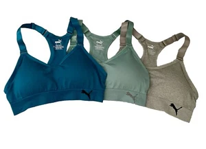 Neu Puma Damen Dry Cell 3er-Pack feuchtigkeitsableitender Sport-BH Small S blau grün grau - Bild 1 von 2