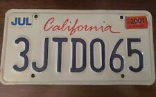 Vintage California License Plate 1990s - early 2000s w/ 2001 sticker VTG