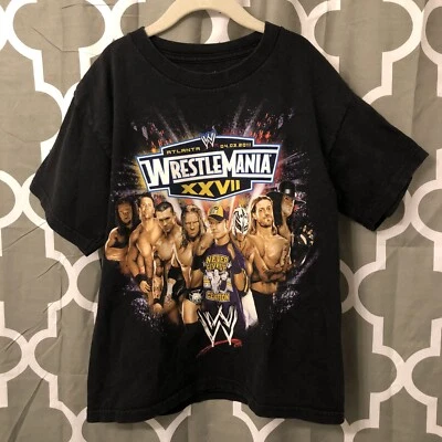 Camiseta WWE WrestleMania Atlanta XXVII 2011 Doble Cara Juvenil 10-12 Foto 1 de 4
