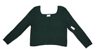 Old Navy Fitted Cropped Square Neck Rib Knit Sweater Dark Bottle Green Women 2XL