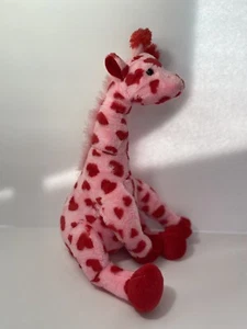 Difícil de encontrar Vintage Ty Clásico Corazón Rubor Rosa Rojo Jirafa 10" - Imagen 1 de 6