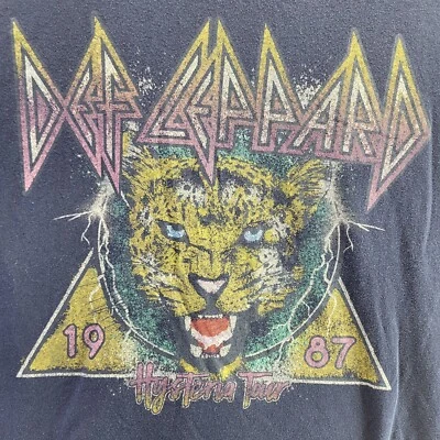 Def Leppard 1987 Hysteria Tour Concert Shirt Womens Black Band 80s Rock - Image 1 of 4
