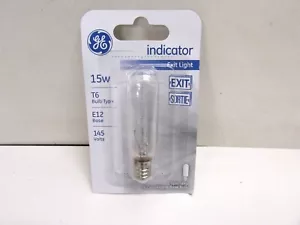 NOS! GE 15W INDICATOR T6 BULB E12 BASE CANDELABRA BASE LIGHT BULB - Picture 1 of 2
