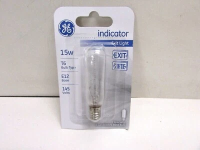 NOS! GE 15W INDICATOR T6 BULB E12 BASE CANDELABRA BASE LIGHT BULB  - Image 1 of 2