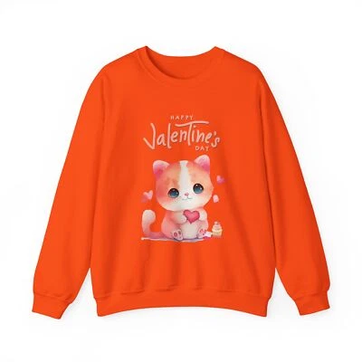 Свитшот на День святого Валентина, подарки для женщин, милая рубашка с любовью, рубашка с котенком - Изображение 1 из 4