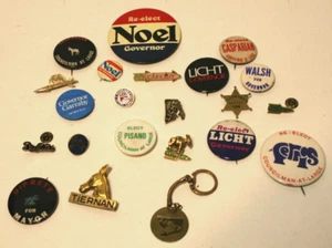Lote de 22 piezas de botones de prendedores políticos vintage de Rhode Island política - Imagen 1 de 5