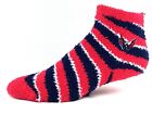 Washington Capitals Hockey Candy Cane Stripe Fuzzy Sleep Socks