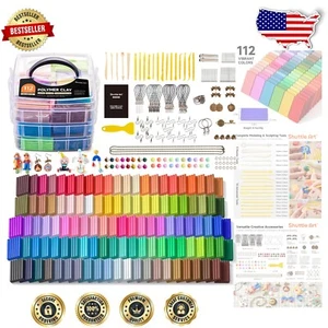 112 Colors Non-Toxic Polymer Clay Kit with 20 Tools & 16 Accessories for All ... - Picture 1 of 11