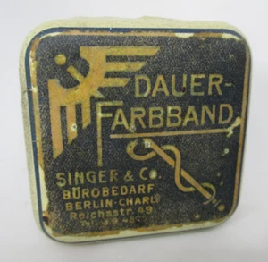 Ancienne Publicité Boite de Conserve Durée Ruban Singer & Co.Berlin - Picture 1 of 5