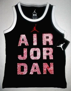 NWT NIKE AIR JORDAN Boys Jumpman Tank Top T-Shirt Black Red Child Little Kids 4 - Picture 1 of 4