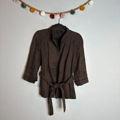 Talbots chocolate brown linen blend blazer jacket - Image 1 of 4