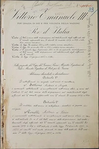 1935 original manuscript-Royal Decree signed by King Vittorio, Mussolini etc. - Picture 1 of 5
