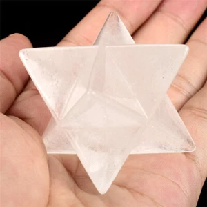 1 PIEZA 40mm Cuarzo Natural Cristal Blanco Merkaba Estrella Reiki Sanación Realista - Imagen 1 de 6