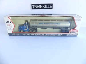 MODEL POWER 1:87 / 24001 CAMION TYPE AMERICAIN REMORQUE MEDICAL WASTE COMPANY - Imagen 1 de 6