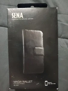 Sena Magia Wallet Iphone 5 Black in Box Apple Genuine Leather Handcrafted - Picture 1 of 9