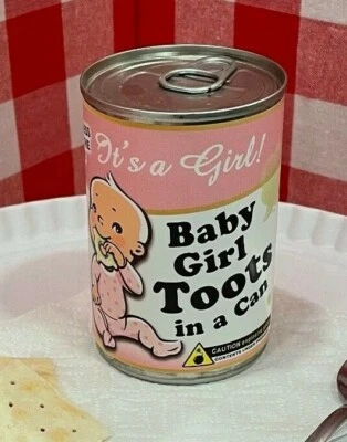 2x ETIQUETAS DIVERTIDAS IT'S A BABY GIRL LATAS DE SOPA DE DIENTES Revelar Género Ducha Regalo Favor Foto 1 de 3