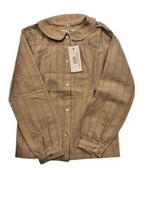 Coco Blanc Girls Camel Peter Pan Blouse 12 - Picture 1 of 2