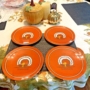 Snoopy Pottery Barn Peanuts plate holiday Thanksgiving party Disney SET 4 / - Picture 1 of 17