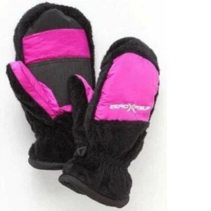 Winter Gloves Zeroxposur Thermolite Fleece Black Pink Snow Ski Girls-size S/M - Picture 1 of 4