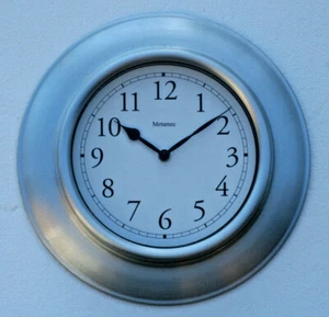 Brushed Aluminium Wall Clock New and Boxed. - Picture 1 of 2