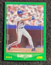 1988 Score Baseball Card #387 Barry Lyons New York Mets 