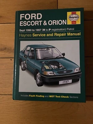 Haynes Ford Escort Orion Service and Repair Manual (90-97) Hardcover Book 1737 - Image 1 of 2