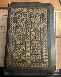 Vintage 1950 THE HOLY BIBLE Golden Book Edition King James Red Letter Gold - Picture 1 of 17