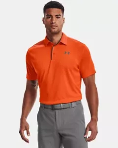 Nueva con etiquetas Polo Under Armour UA Calce Suelto Performance Tech Hombre Naranja Golf SS 3XLT - Imagen 1 de 6