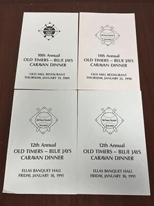 Lot of 4 Vintage Toronto Blue Jays Old Timers Caravan Dinner Programs 1989-1991 - Picture 1 of 2