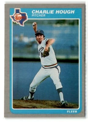1985 Fleer #558 Charlie Hough Texas Rangers - VG Discolored - Image 1 of 2