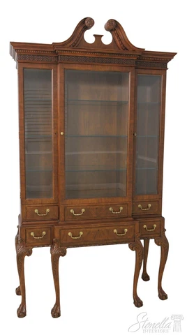 58594EC: BAKER Ball & Claw Foot Walnut China Cabinet Cover