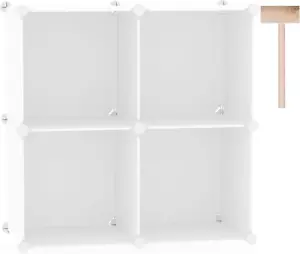 Cube Storage Organizer, 4-Cube Shelves Units, Closet Cabinet, DIY Plastic Modula - Picture 1 of 12