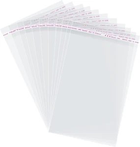 Self Sealing Cellophane Bags,7X10 Inches 200 Pcs Clear Resealable Cellophane Bag - Picture 1 of 12