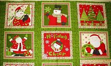 Ho Ho Holiday Santa Mumm Christmas Fabric Panels 23" x 42"   #67445