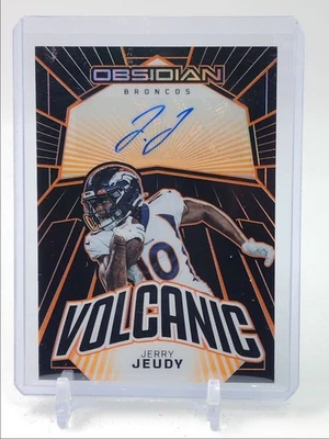 JERRY JEUDY 2023 OBSIDIAN VOLCANIC SIGNATURE ORANGE ETCH AUTO /49 Q5939 - Image 1 of 2