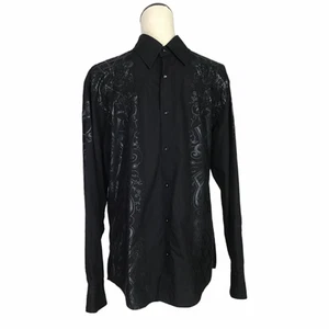 Roar Men M Embroidered Shirt Fitted Cotton Long Sleeve Momba Against All Odds - Picture 1 of 12