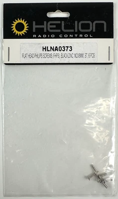 Helion HLNA0373 ST M2x8mm Black Zinc Flat Head Philips Screws (FHPS) (6 Pcs) New - Image 1 of 2