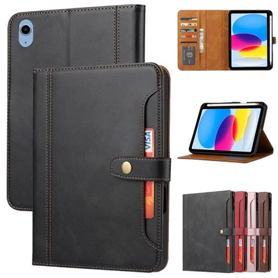 Кожаный откидной Smart чехол для iPad 7 8 9 10 11-го поколения W/карандаш держатель - Изображение 1 из 4