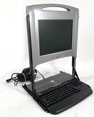 Dell PowerEdge 15FP 15" 4U Rackmount Console LCD Monitor Keyboard HF885  - Image 1 of 4