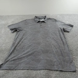 Travis Mathew Polo Shirt Mens 2XL Gray Palm Print Golf Performance Wildhawk Club - Picture 1 of 21