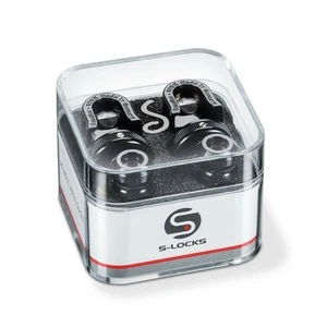 Schaller New S Locks Black Chrome (Pair) 14010401 Strap Locks / security Locks - Picture 1 of 2