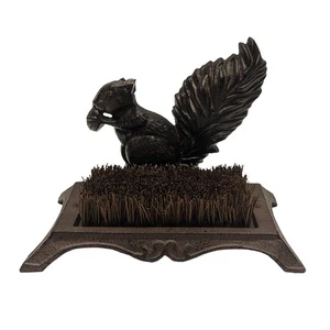 Metal Squirrel Boot Scraper Garden Shoes Brush Outdoor Front Door Porch Decor - Picture 1 of 5